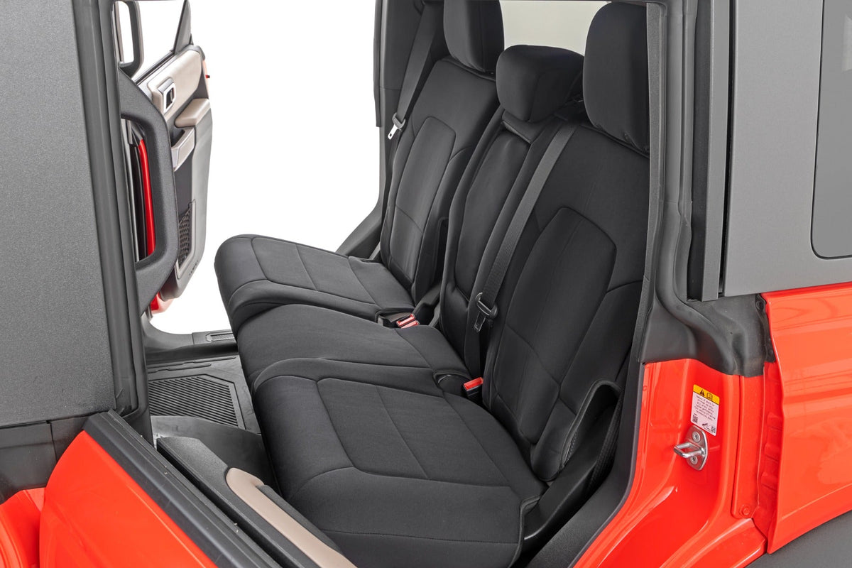 Rough Country Seat Covers Bucket Seats W Fold Down RR Armrest FR and RR 4DR Ford Bronco 21-26