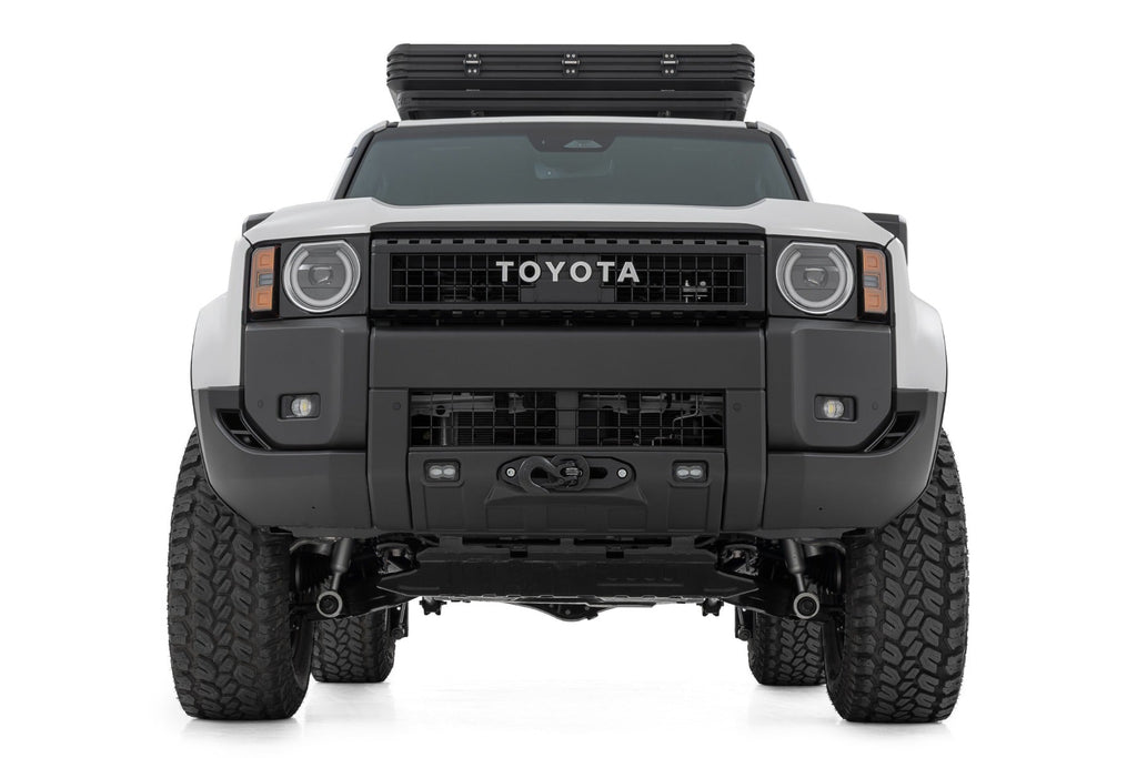 Rough Country FXS Hidden Winch Mount Yellow SAE Fog Toyota Land Cruiser 4WD (24-26)