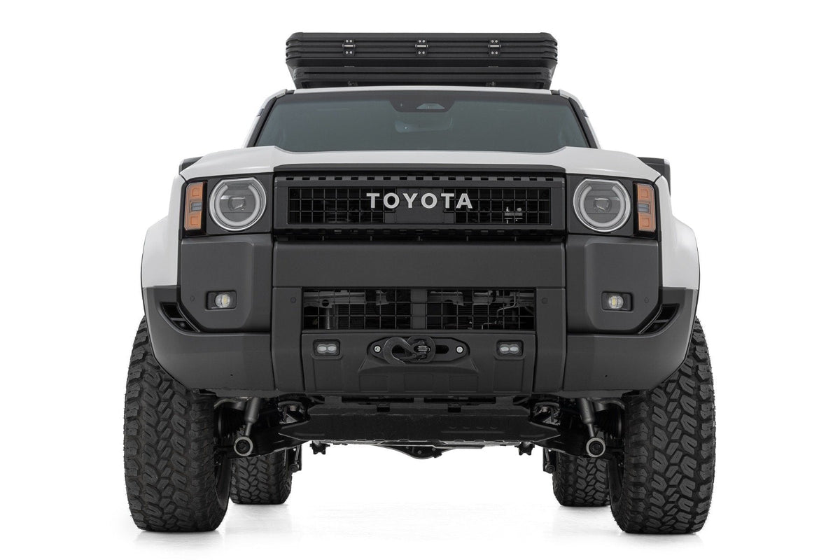 Rough Country FXS Hidden Winch Mount White SAE PRO1200S Toyota Land Cruiser (24-26)