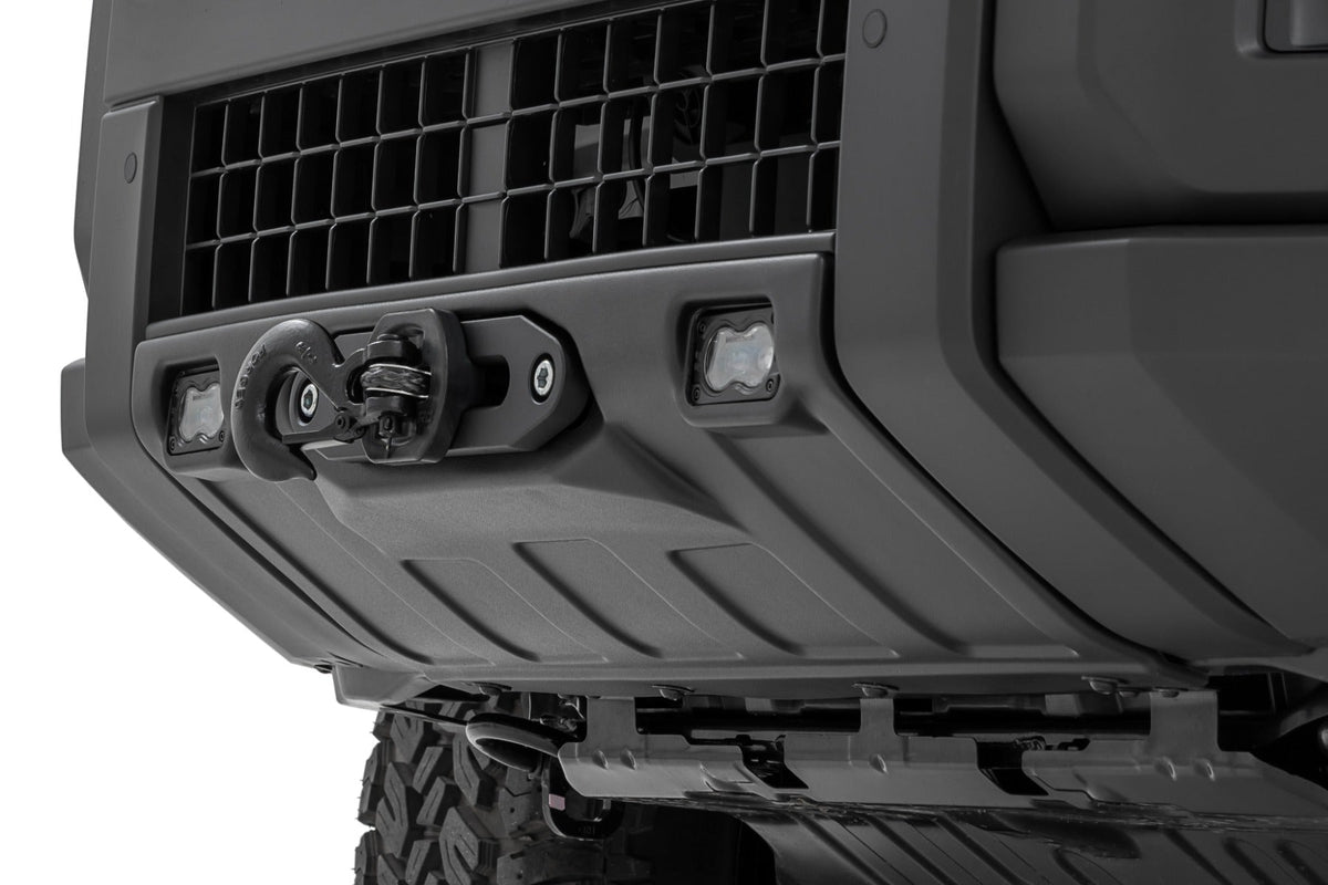 Rough Country FXS Hidden Winch Mount White SAE Fog Toyota Land Cruiser 4WD (24-26)