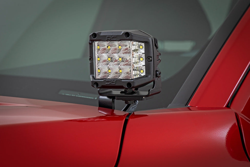 Rough Country LED Light Kit Ditch Mount 3 OSRAM Wide Toyota Tacoma 2WD 4WD (24-26)