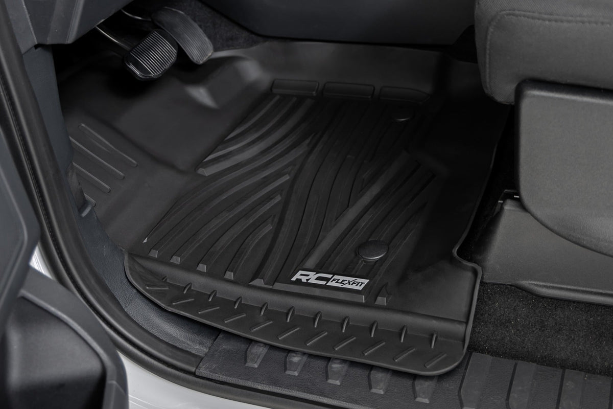 Rough Country Flex-Fit Floor Mats FR RR Ford F-150 (15-26) F-150 Lightning (22-26) Raptor (17-26)