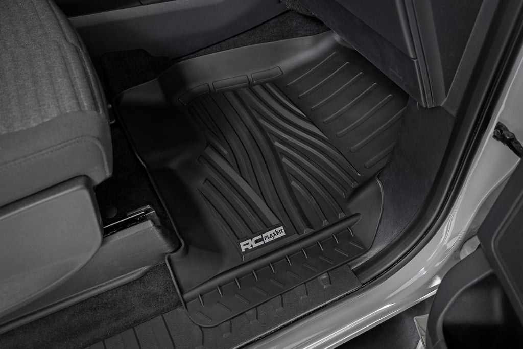 Rough Country Flex-Fit Floor Mats FR RR Ford F-150 (15-26) F-150 Lightning (22-26) Raptor (17-26)