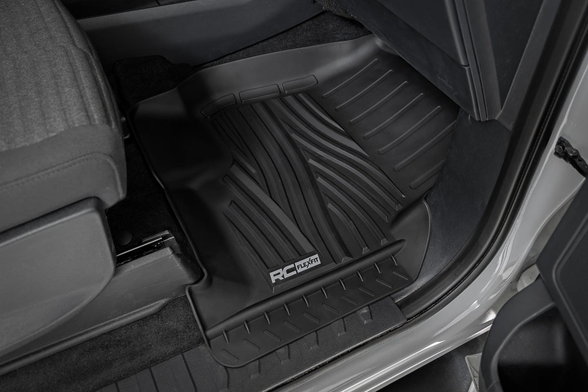 Rough Country Flex-Fit Floor Mats FR RR Ford F-150 (15-26) F-150 Lightning (22-26) Raptor (17-26)