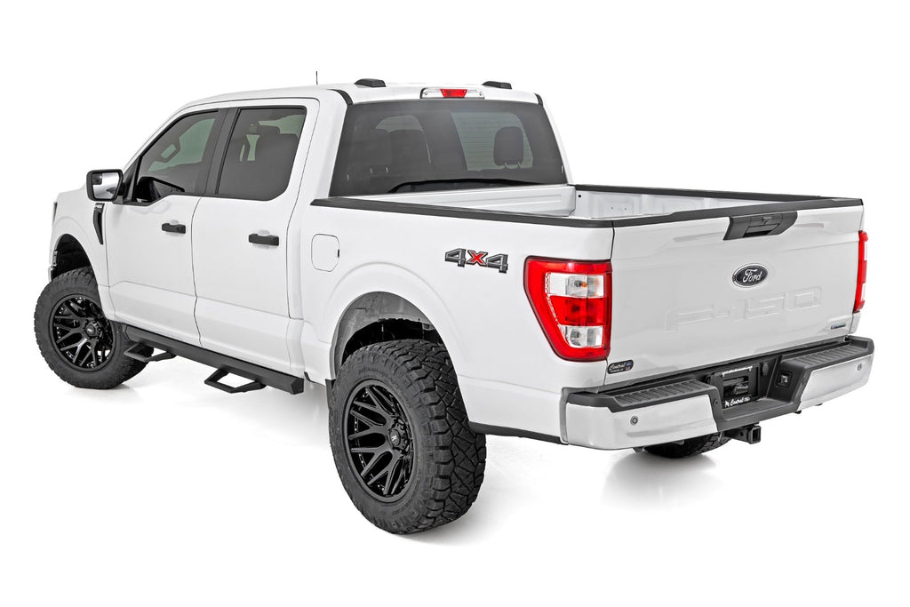 Rough Country SRL2 Adj Aluminum Step Crew Cab Ford F-150 Lightning F-250 F-350 Raptor (15-26)