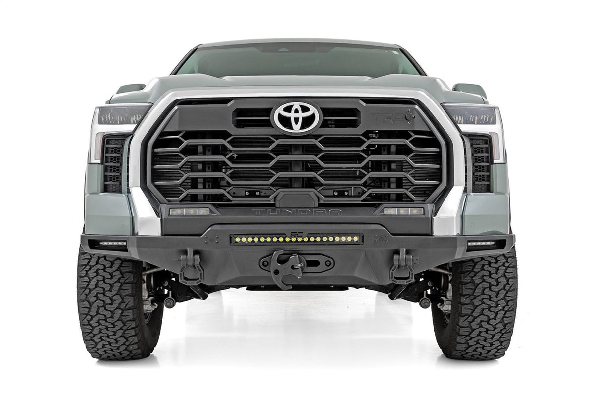 Rough Country Hybrid Front Bumper 12000S Blk LED Toyota Tundra 2WD 4WD (2022-2026)