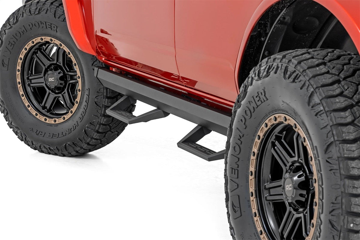 Rough Country SRL2 Adjustable Aluminum Step 4-Door Ford Bronco 4WD 2021-2026