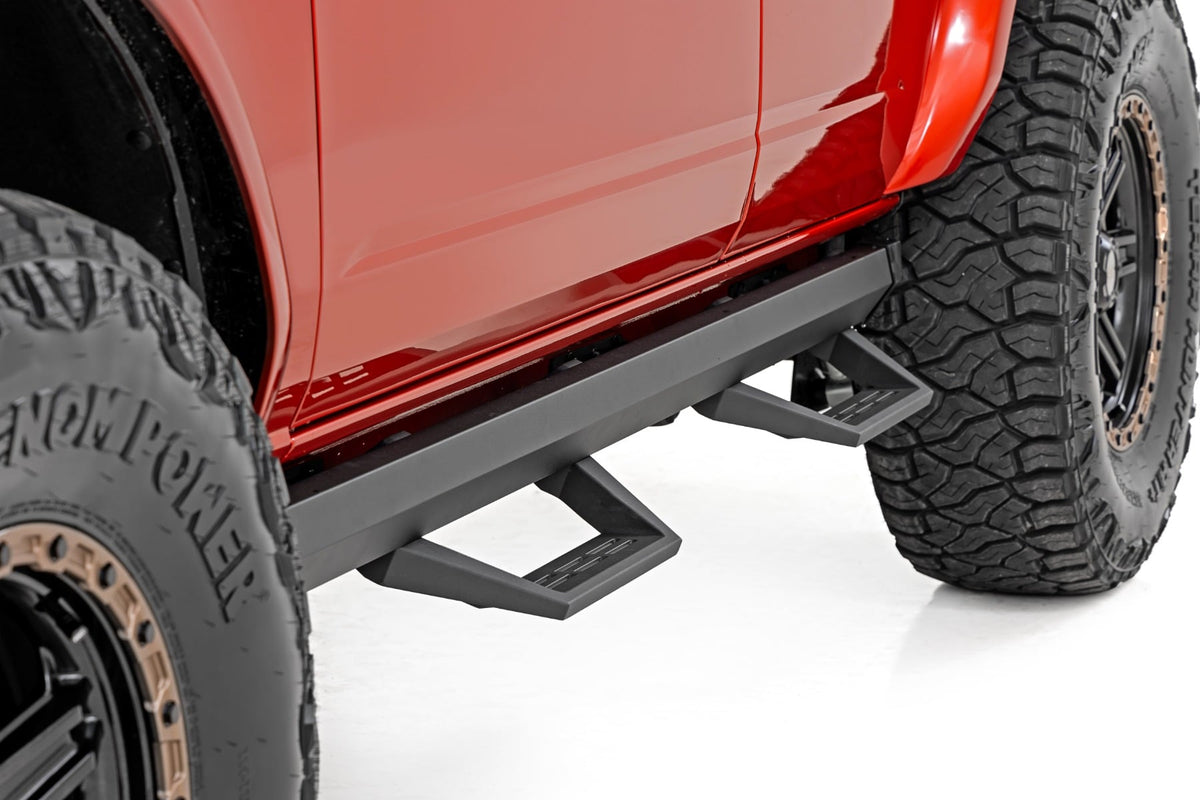 Rough Country SRL2 Adjustable Aluminum Step 4-Door Ford Bronco 4WD 2021-2026