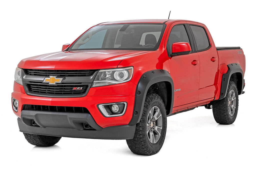Rough Country Pocket Fender Flares G9K Satin Steel Chevy Colorado 2WD 4WD (2015-2022)
