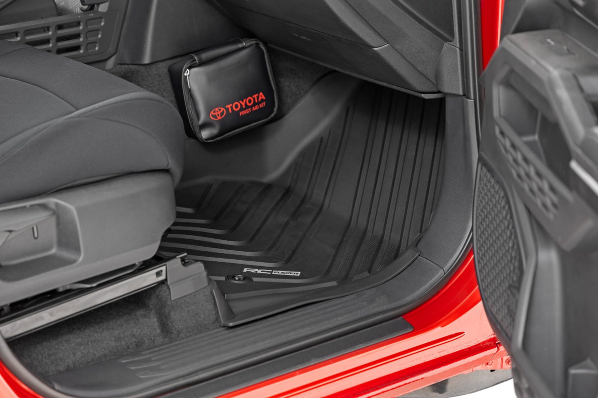 Rough Country Flex Fit Floor Mats Front Rear Crew Toyota Tacoma 2WD 4WD (2024-2026)