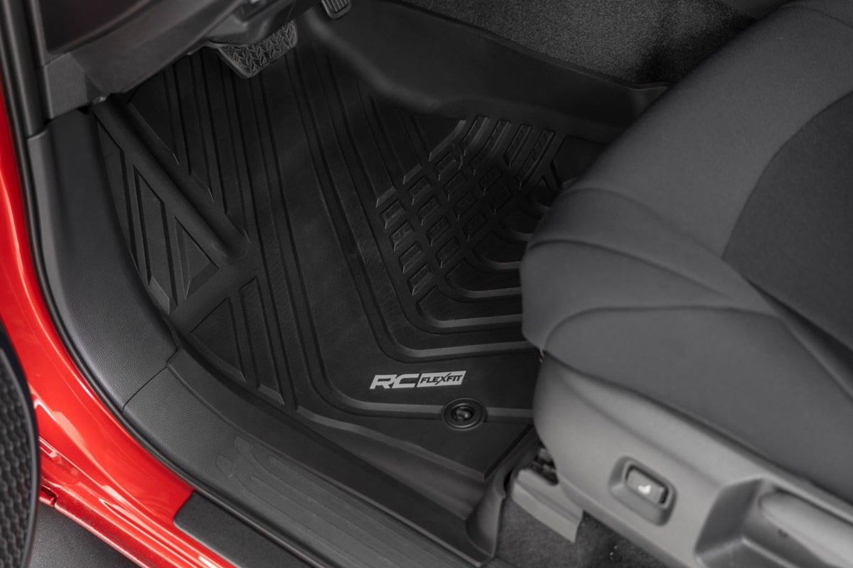 Rough Country Flex Fit Floor Mats Front Rear Crew Toyota Tacoma 2WD 4WD (2024-2026)