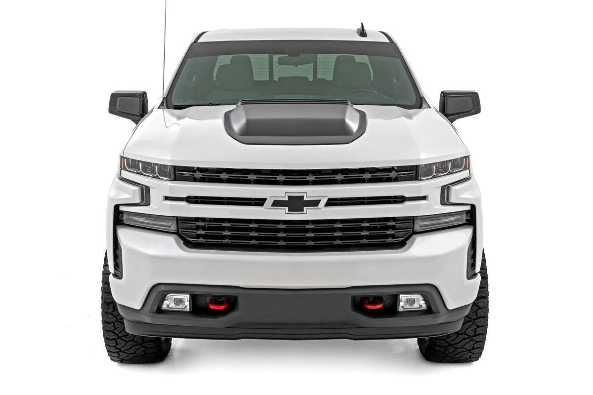 Rough Country Hood Scoop GXD Sterling Grey Metallic Chevy Silverado 1500 2WD 4WD (19-26)