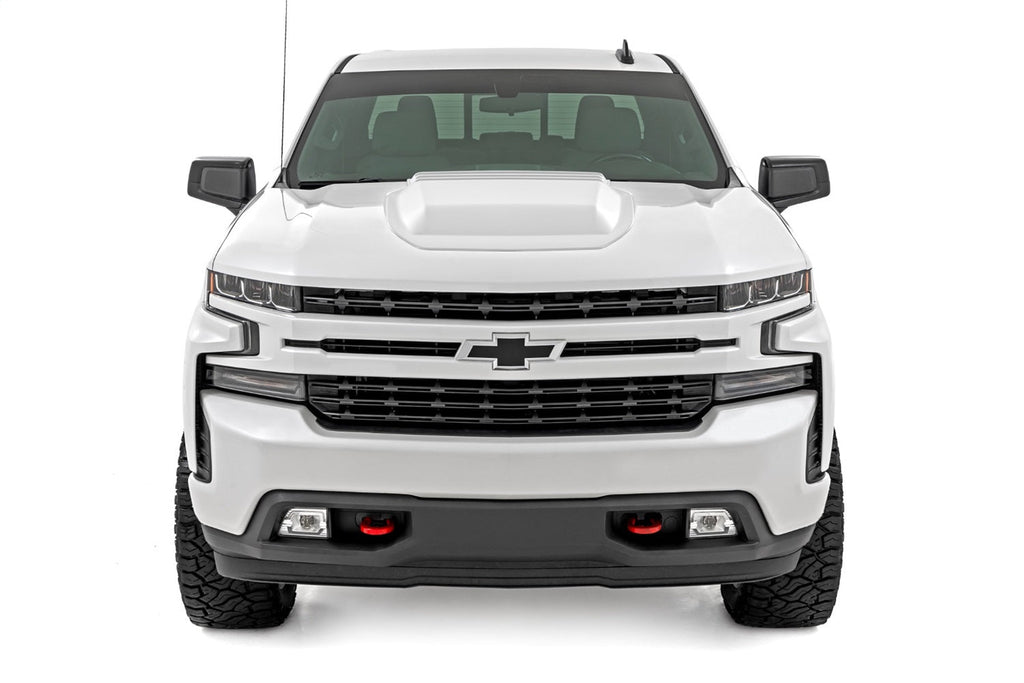 Rough Country Hood Scoop GAZ Summit White Chevy Silverado 1500 2WD 4WD (2019-2026)