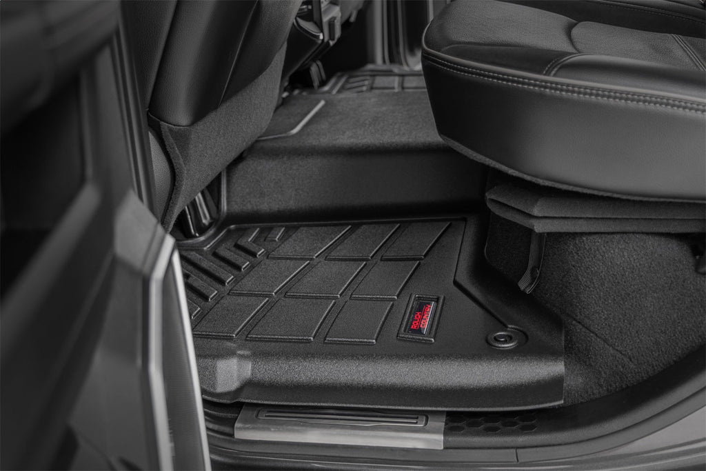 Rough Country Sure-Fit Floor Mats Front Rear Bucket Crew Ram 2500 3500 (19-26)