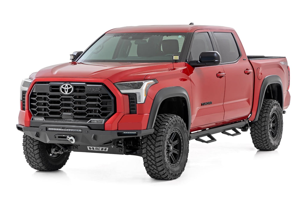 Rough Country SRL2 Adj Aluminum Steps CrewMax Toyota Tundra 2WD 4WD (2022-2026)