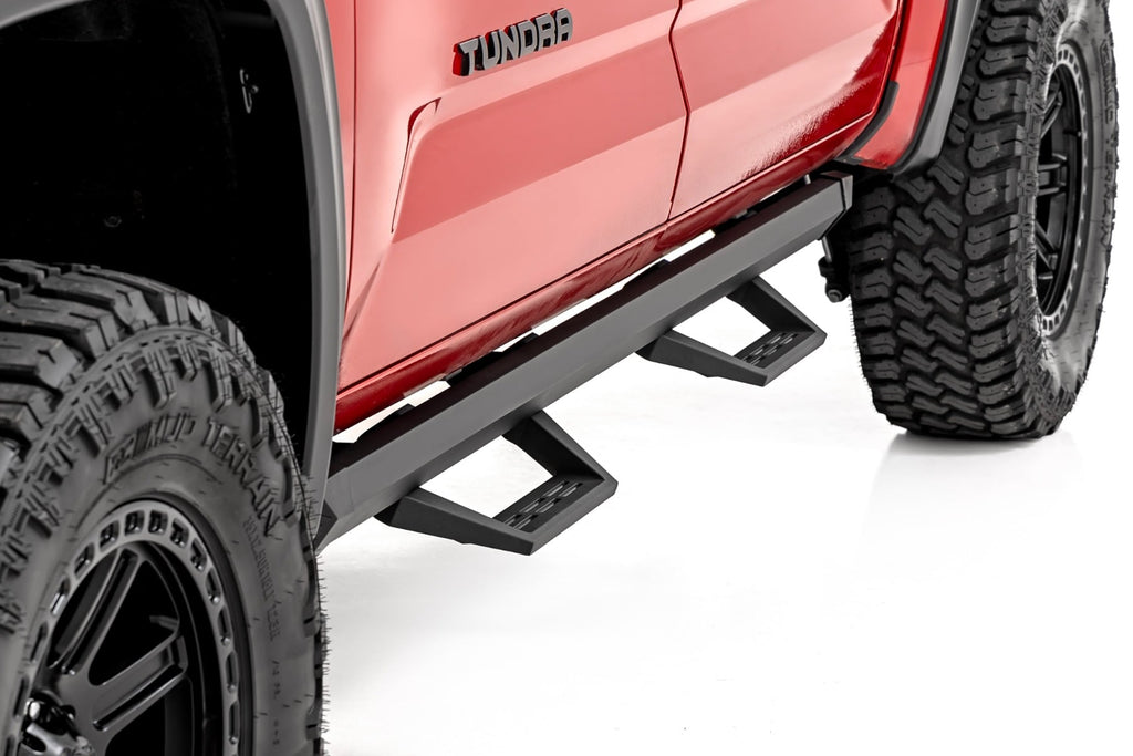 Rough Country SRL2 Adj Aluminum Steps CrewMax Toyota Tundra 2WD 4WD (2022-2026)