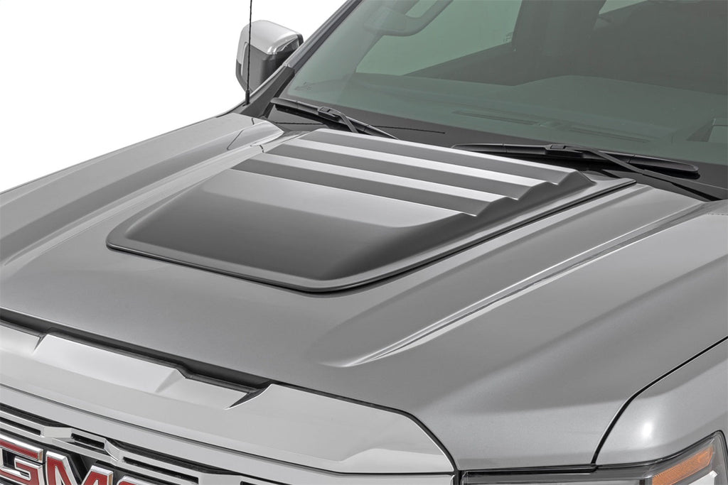 Rough Country Hood Scoop GXD Sterling Grey Metallic GMC Sierra 1500 2WD 4WD (2019-2026)