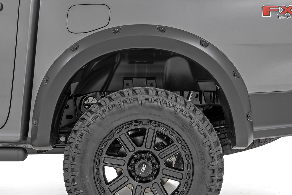 Rough Country Pocket Fender Flares JS Iconic Silver Ford Ranger 2WD 4WD (2024-2026)
