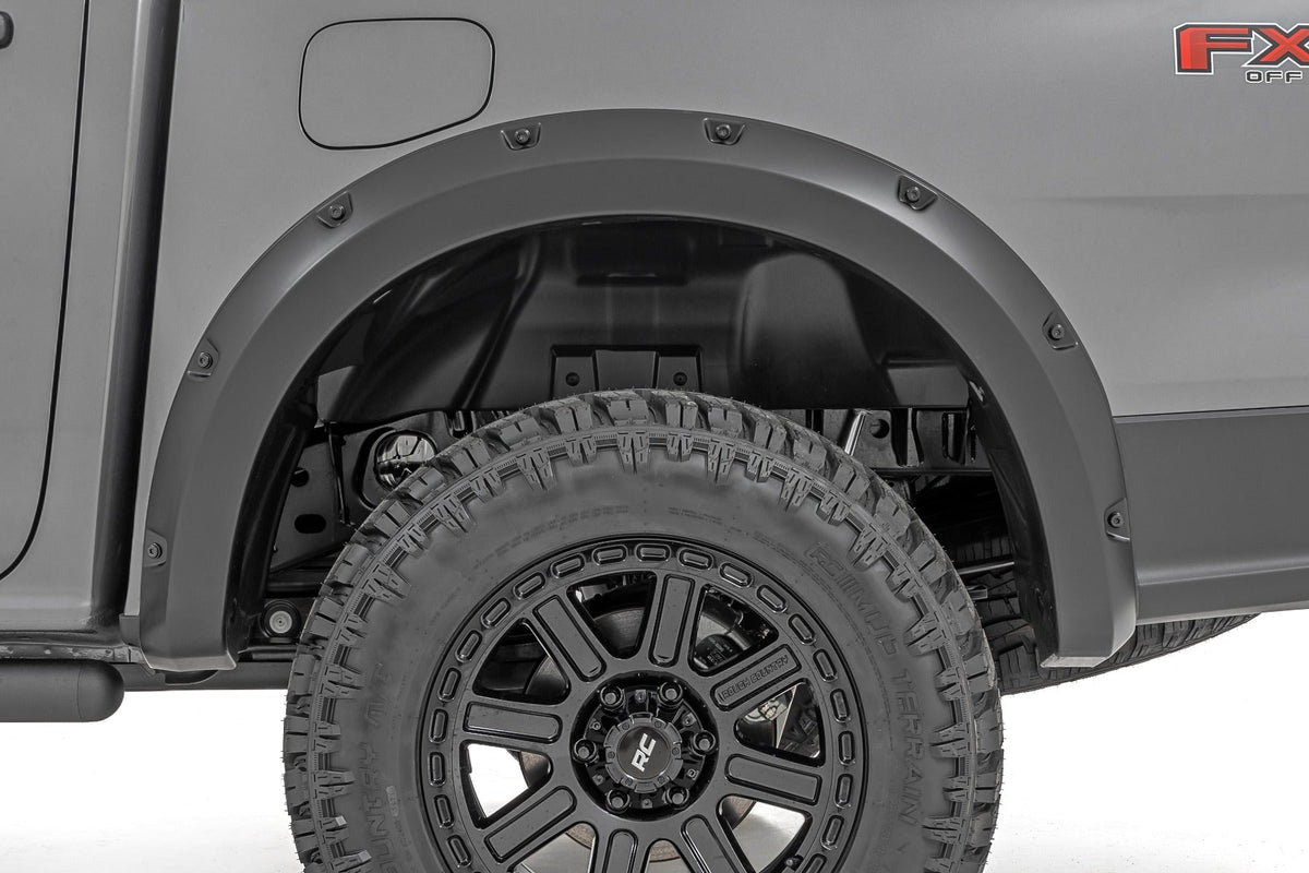 Rough Country Pocket Fender Flares JS Iconic Silver Ford Ranger 2WD 4WD (2024-2026)