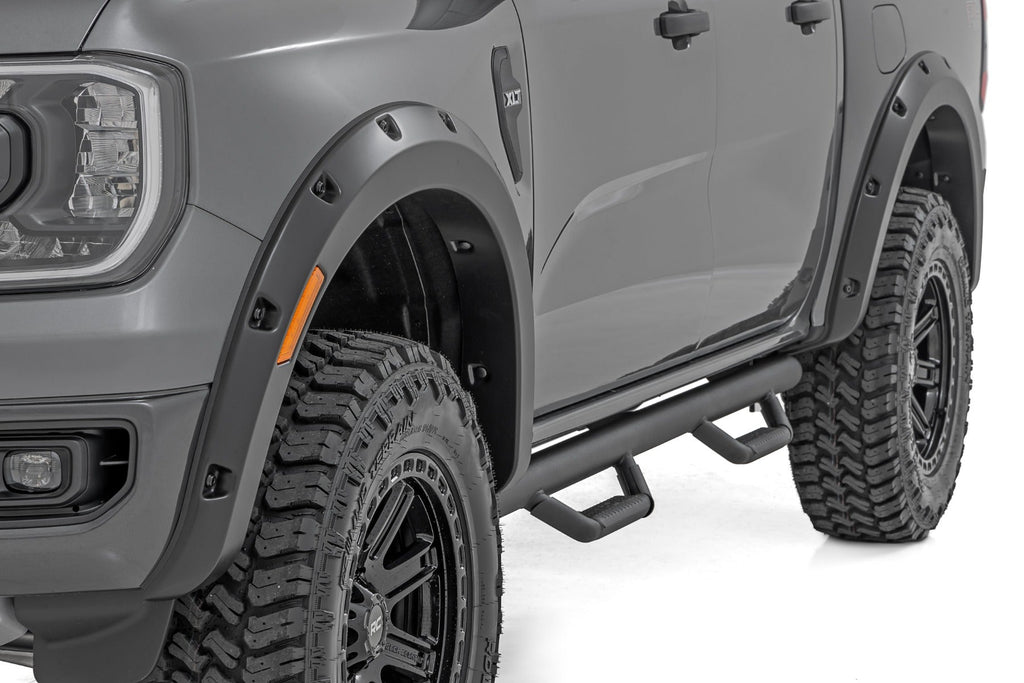 Rough Country Pocket Fender Flares JS Iconic Silver Ford Ranger 2WD 4WD (2024-2026)