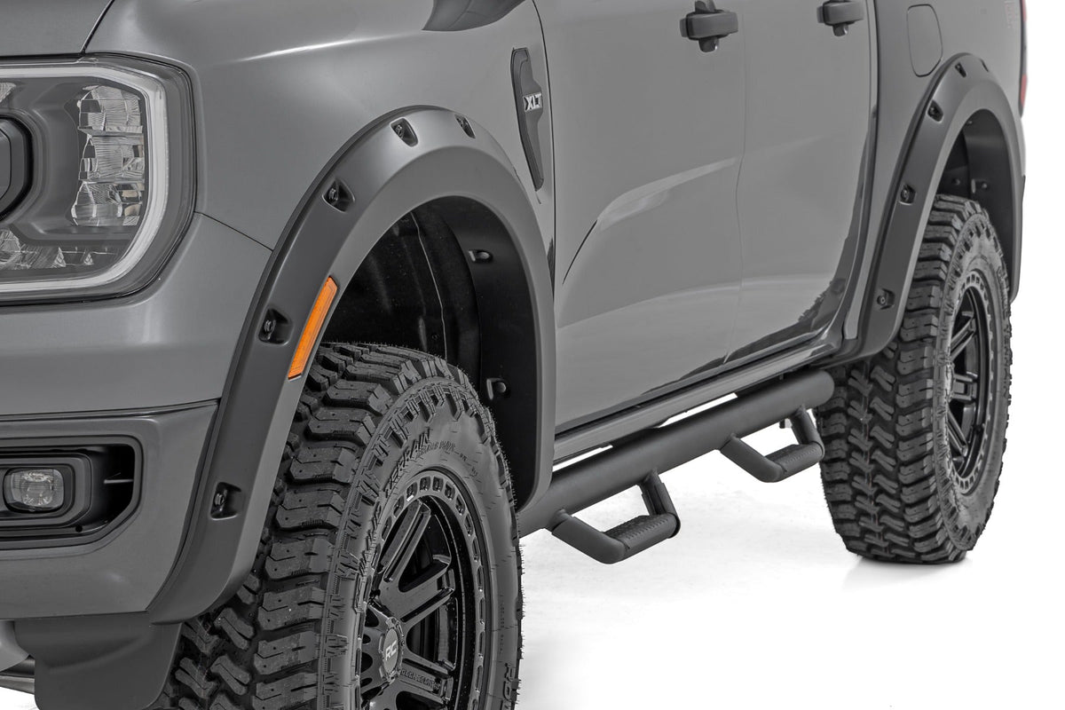 Rough Country Pocket Fender Flares JS Iconic Silver Ford Ranger 2WD 4WD (2024-2026)
