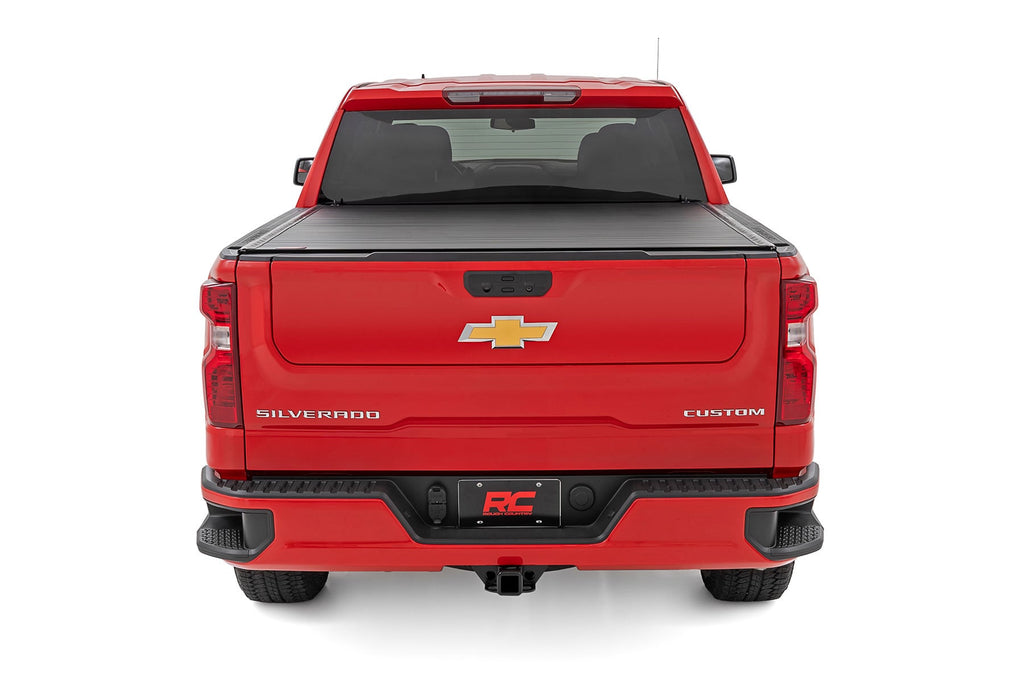 Rough Country Hard Roll Up Bed Cover 5 10 Bed Chevy GMC Sierra 1500 (19-26) Silverado 1500 (19-26)