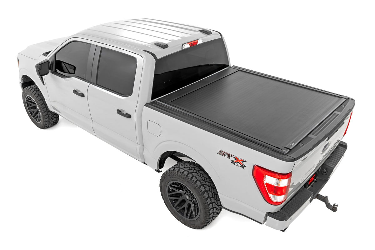 Rough Country Powered Retractable Bed Cover 5 7 Bed Ford F-150 (15-26) F-150 Lightning (22-26)