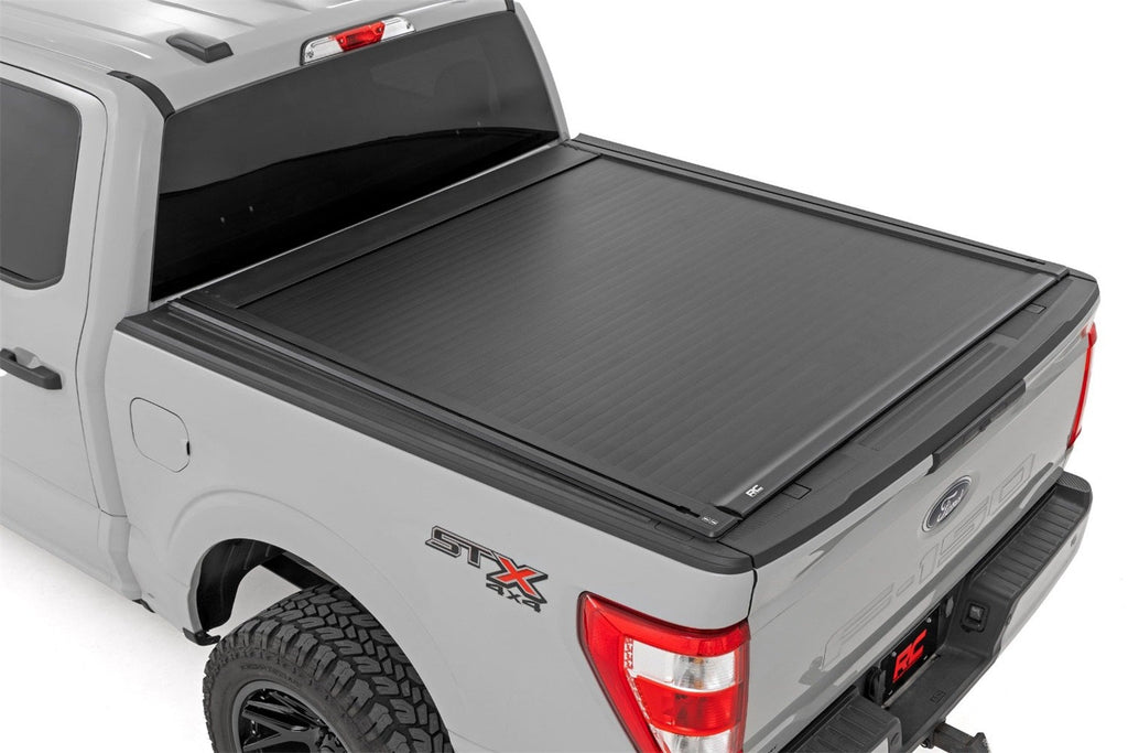 Rough Country Powered Retractable Bed Cover 5 7 Bed Ford F-150 (15-26) F-150 Lightning (22-26)