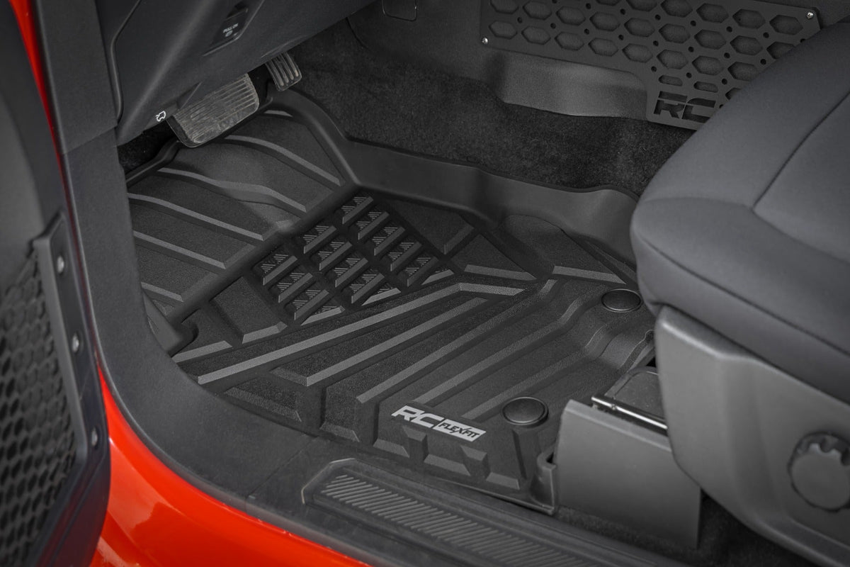 Rough Country Floor Mats Front Rear Ford Bronco 4WD (2021-2026)