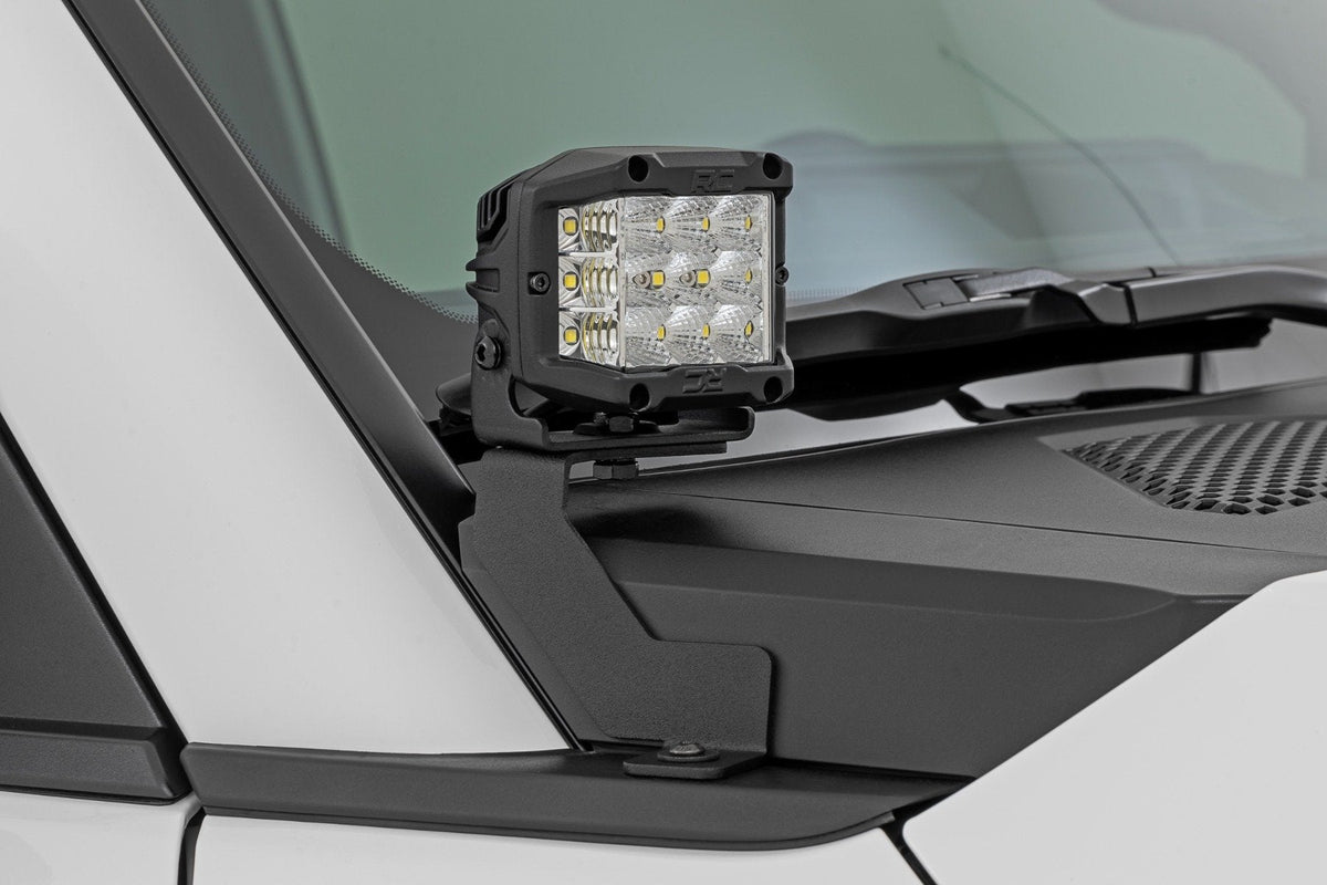 Rough Country LED Light Kit Ditch Mount 2 Black Pair Spot Toyota Land Cruiser (24-26)