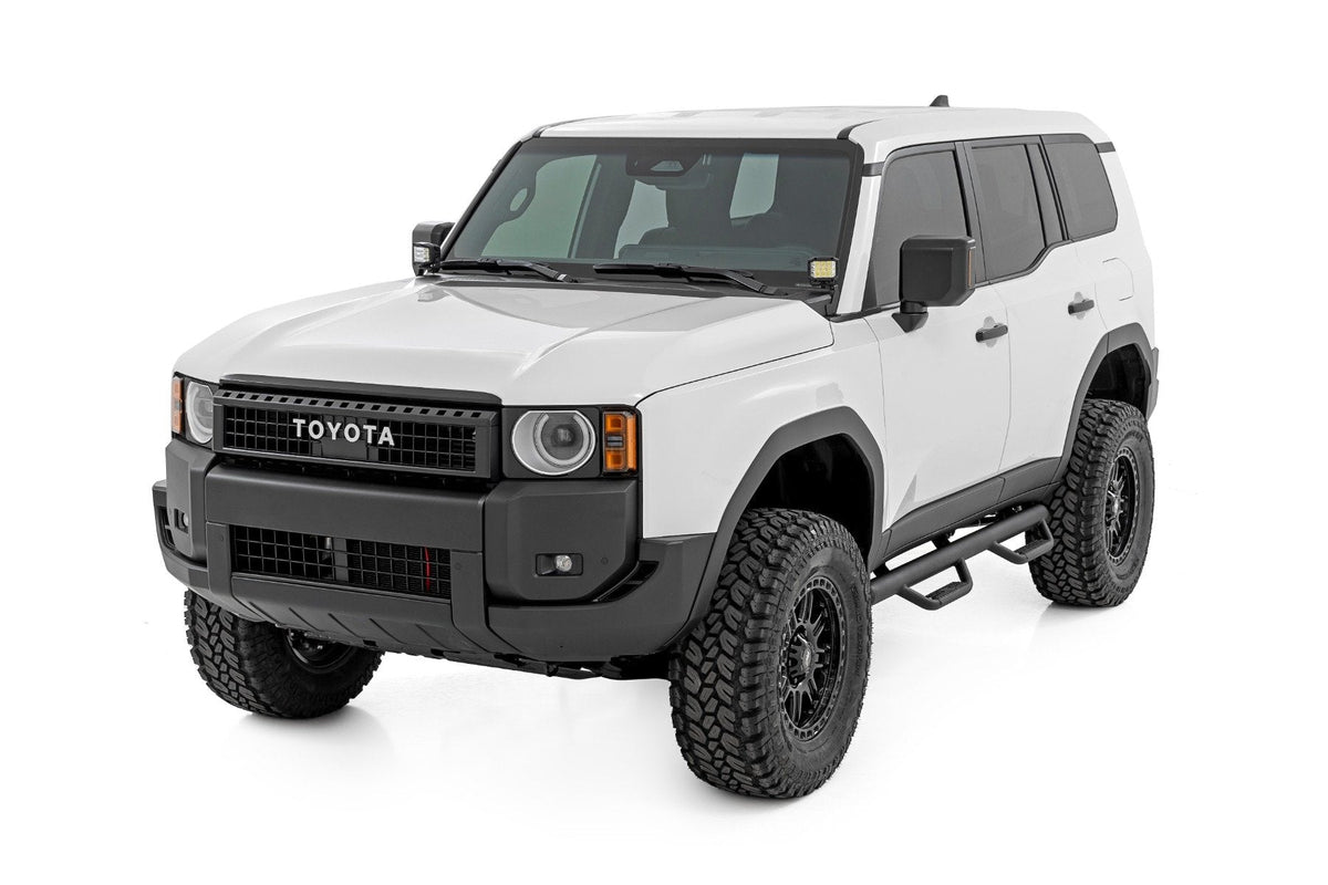 Rough Country LED Light Kit Ditch Mount 2 Black Pair Flood Toyota Land Cruiser (24-26)