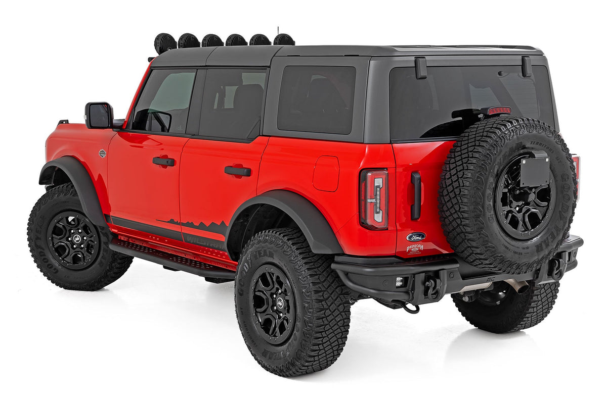 Rough Country OV2 Running Boards Side Step Bars 4-Door Ford Bronco 4WD (2021-2026)