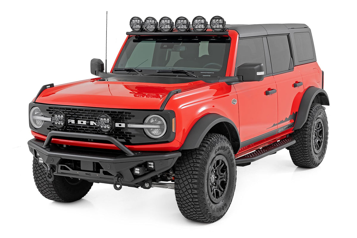Rough Country OV2 Running Boards Side Step Bars 4-Door Ford Bronco 4WD (2021-2026)