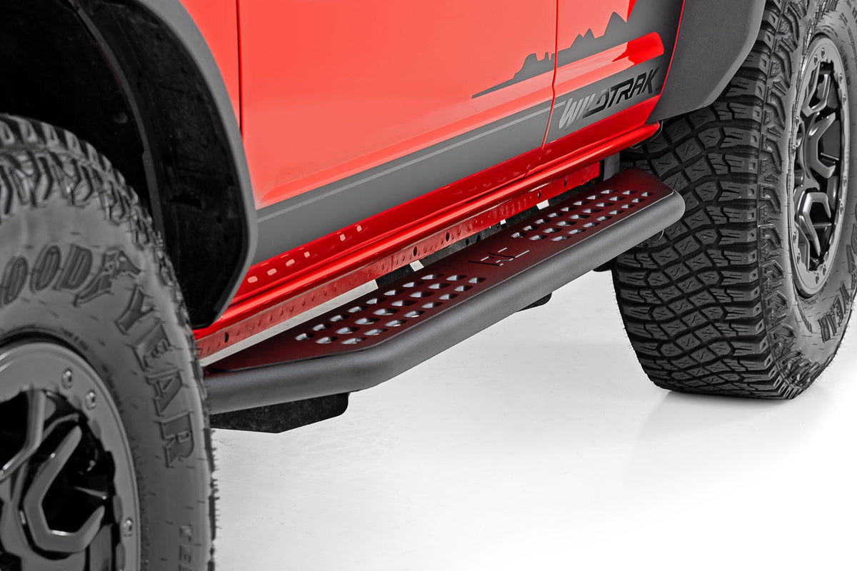 Rough Country OV2 Running Boards Side Step Bars 4-Door Ford Bronco 4WD (2021-2026)