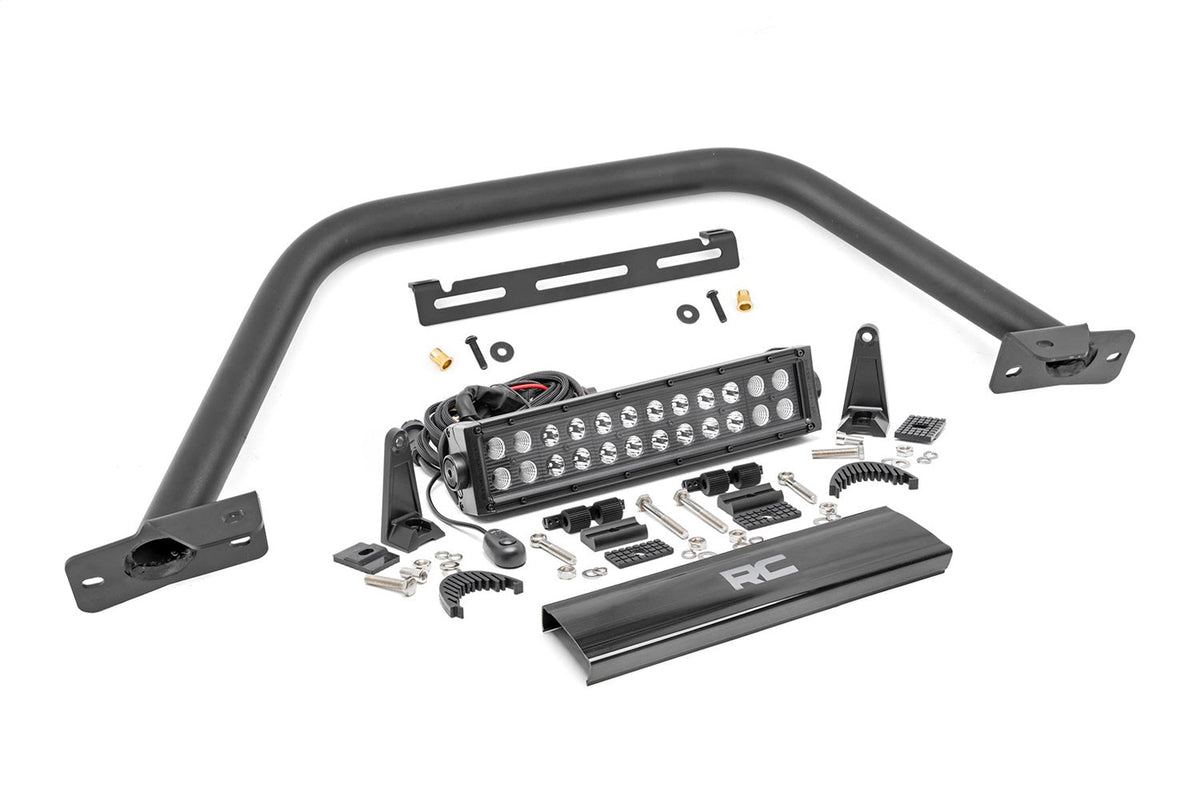 Rough Country Safari Bar 12 LED Light Bar Black Dual Row OE Modular Steel Ford Bronco (21-26)
