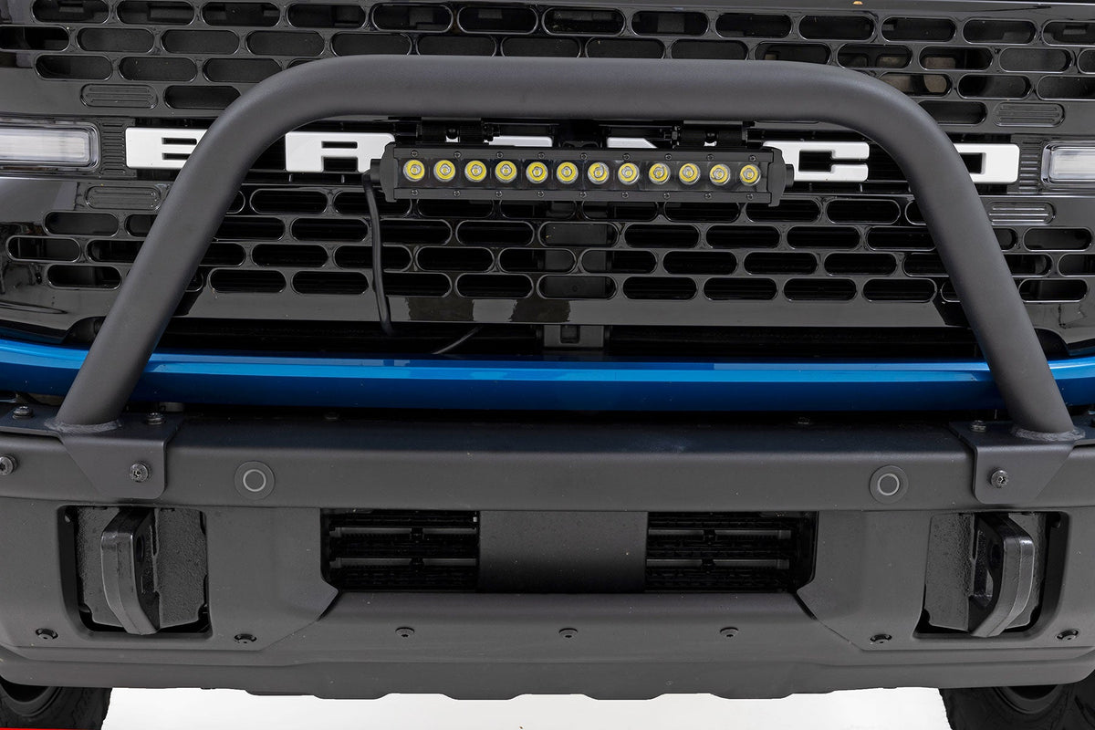 Rough Country Safari Bar 12 LED Light Bar Black Single Row OE Modular Steel Ford Bronco (21-26)