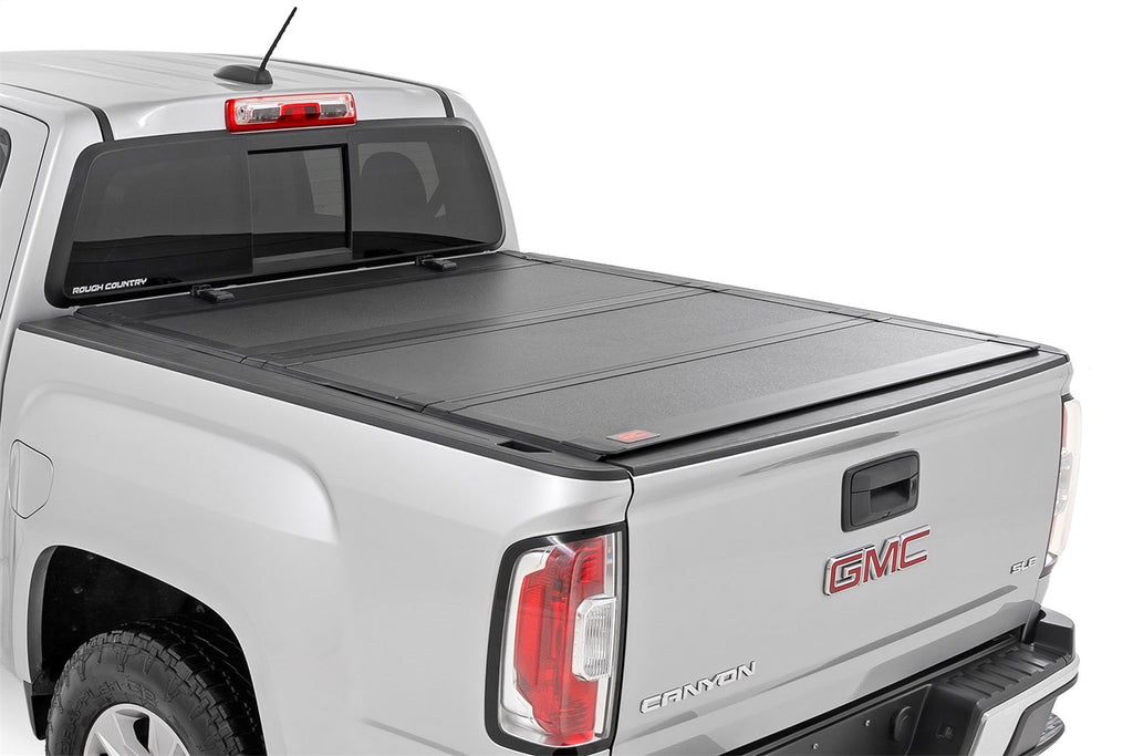 Rough Country Hard Tri-Fold Flip Up Bed Cover 6 ft Bed Chevy GMC Canyon Colorado 15-26