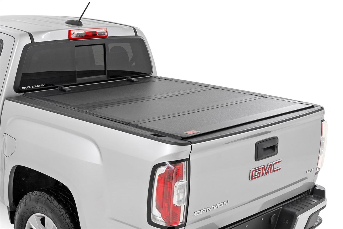 Rough Country Hard Tri-Fold Flip Up Bed Cover 6 ft Bed Chevy GMC Canyon Colorado 15-26