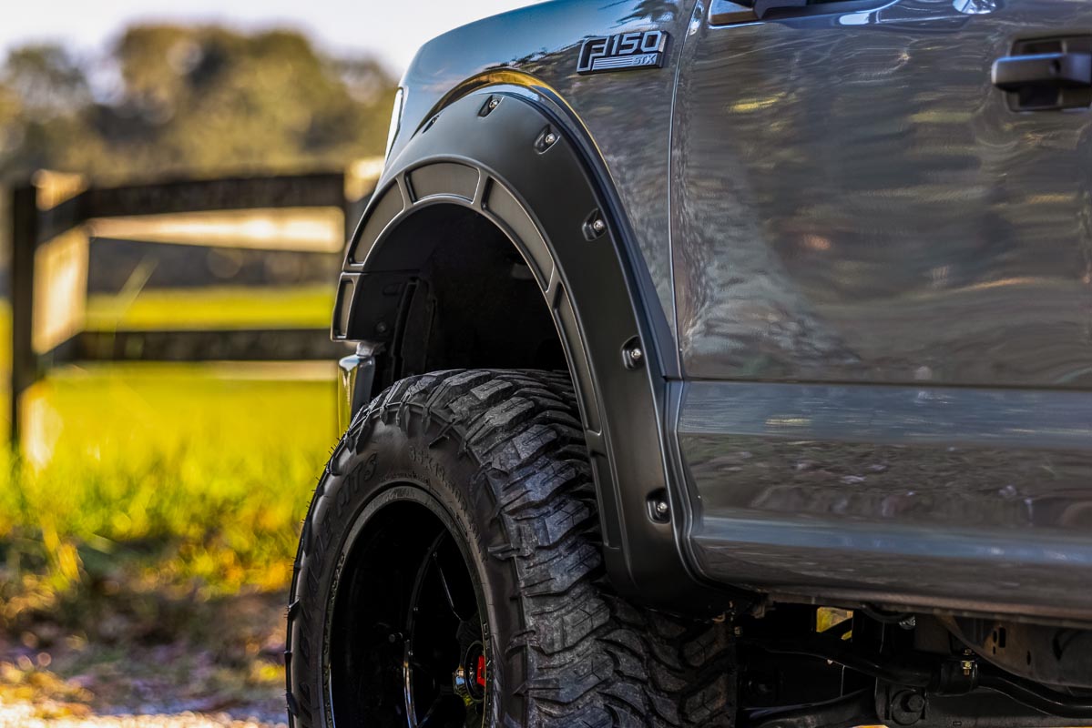 Rough Country Defender Fender Flares UM Agate Black Ford F-150 2WD 4WD (2015-2020)