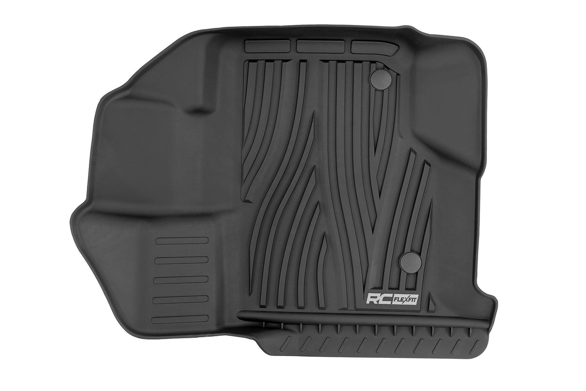 Rough Country Flex-Fit Floor Mats FR RR Ford F-150 (15-26) F-150 Lightning (22-26) Raptor (17-26)