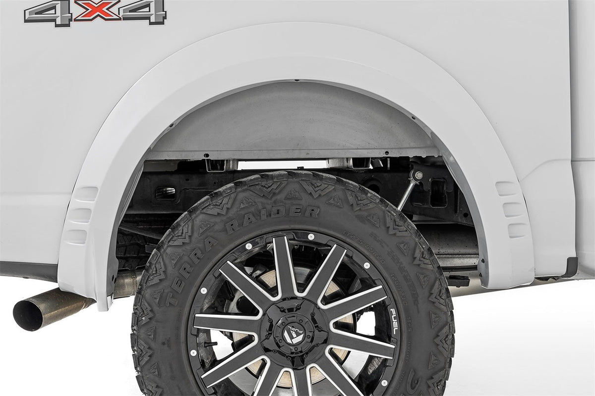 Rough Country SF1 Fender Flares JS Iconic Silver Ford F-150 2WD 4WD (2021-2026)