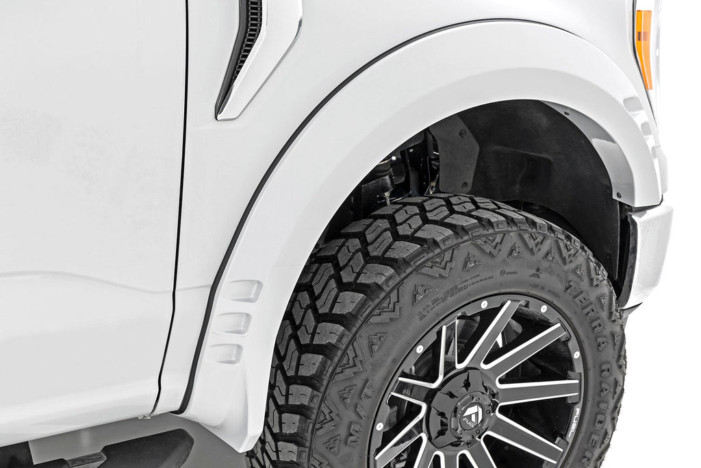 Rough Country SF1 Fender Flares JS Iconic Silver Ford F-150 2WD 4WD (2021-2026)