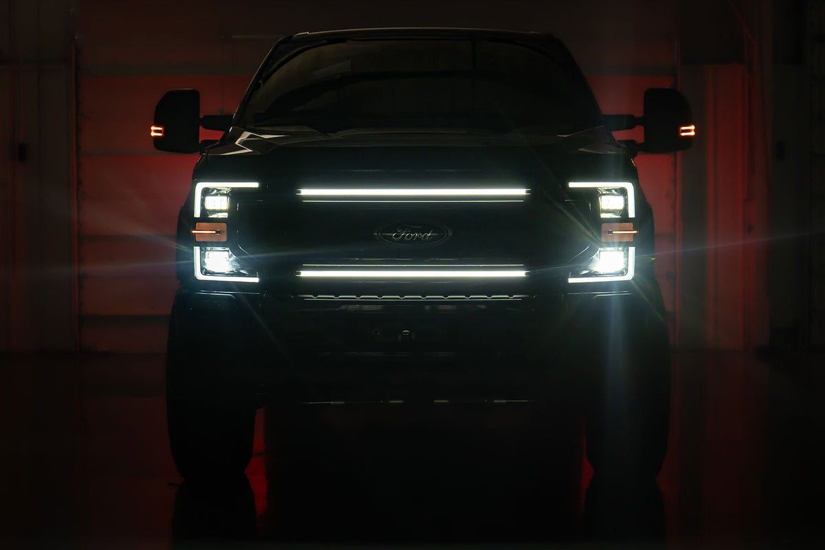 Rough Country LED Light Kit Grille Mount 30 Inch DRL Ford F-250 F-350 Super Duty (17-22)