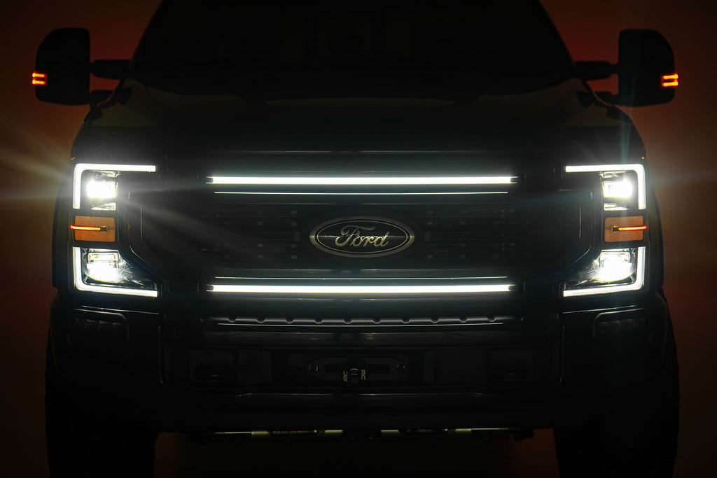 Rough Country LED Light Kit Grille Mount 30 Inch DRL Ford F-250 F-350 Super Duty (17-22)