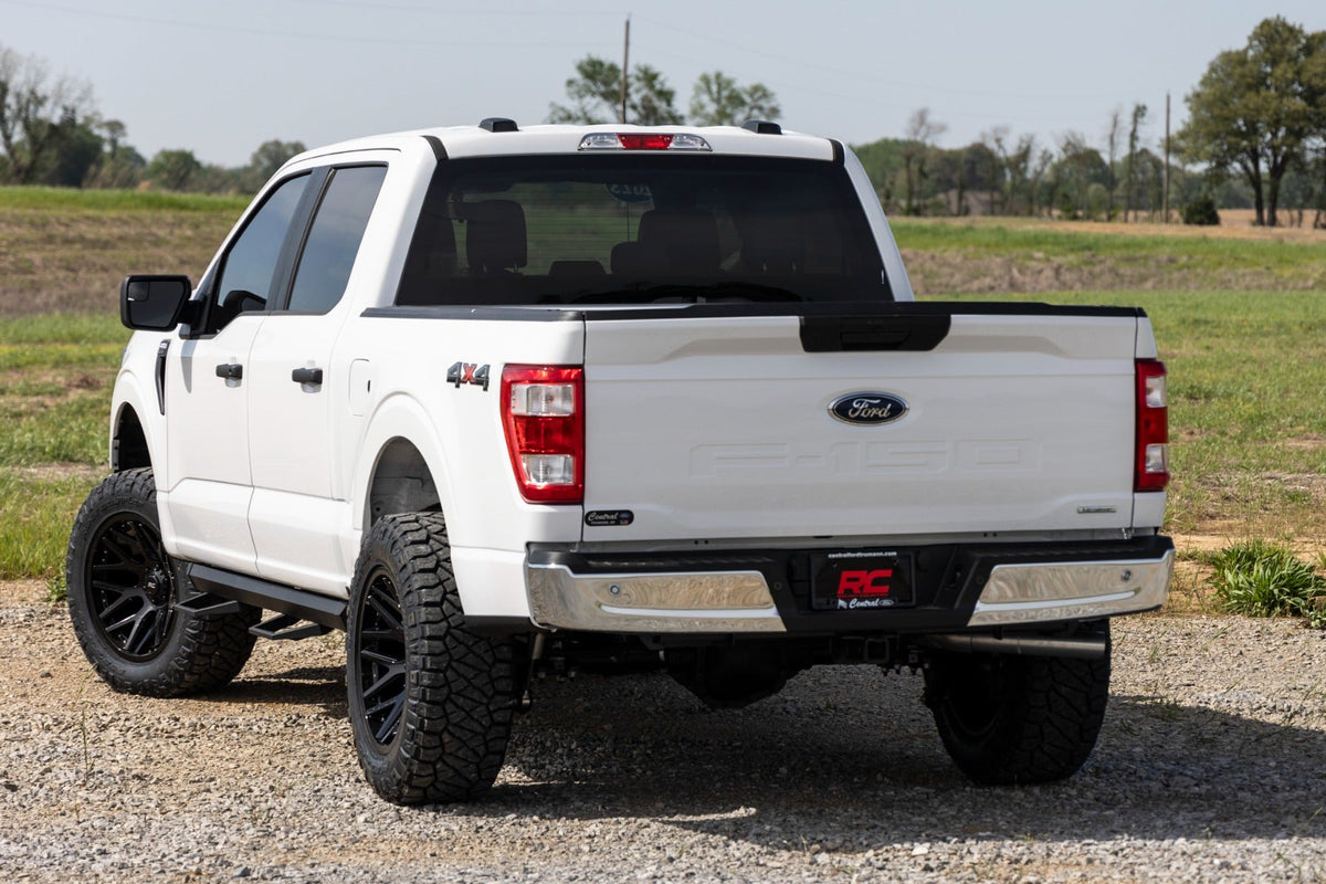 Rough Country SRL2 Adj Aluminum Step Crew Cab Ford F-150 Lightning F-250 F-350 Raptor (15-26)