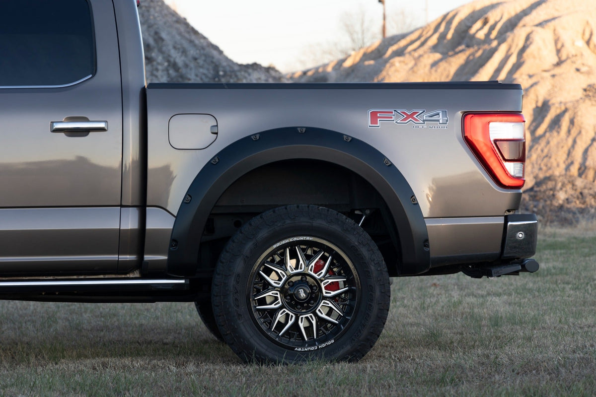 Rough Country Pocket Fender Flares D1 Stone Gray Ford F-150 2WD 4WD (2021-2026)
