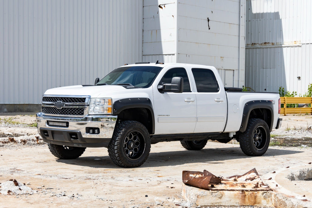 Rough Country Pocket Fender Flares 6 7 8 Bed 16 Graystone Chevy Silverado 1500 2500HD 3500HD (07-14)