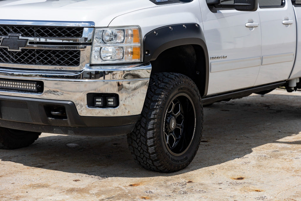 Rough Country Pocket Fender Flares GBA Black Chevy Silverado 1500 2500HD 3500HD (07-14)