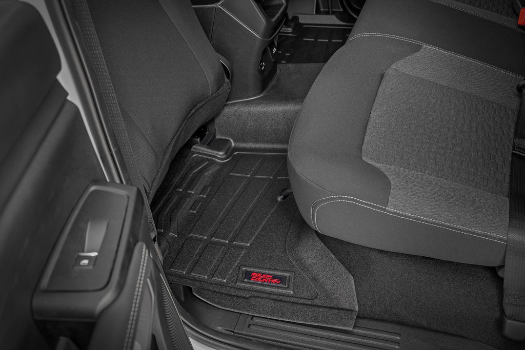 Rough Country Sure-Fit Floor Mats Front Rear Crew Ford Ranger 2WD 4WD (2024-2026)