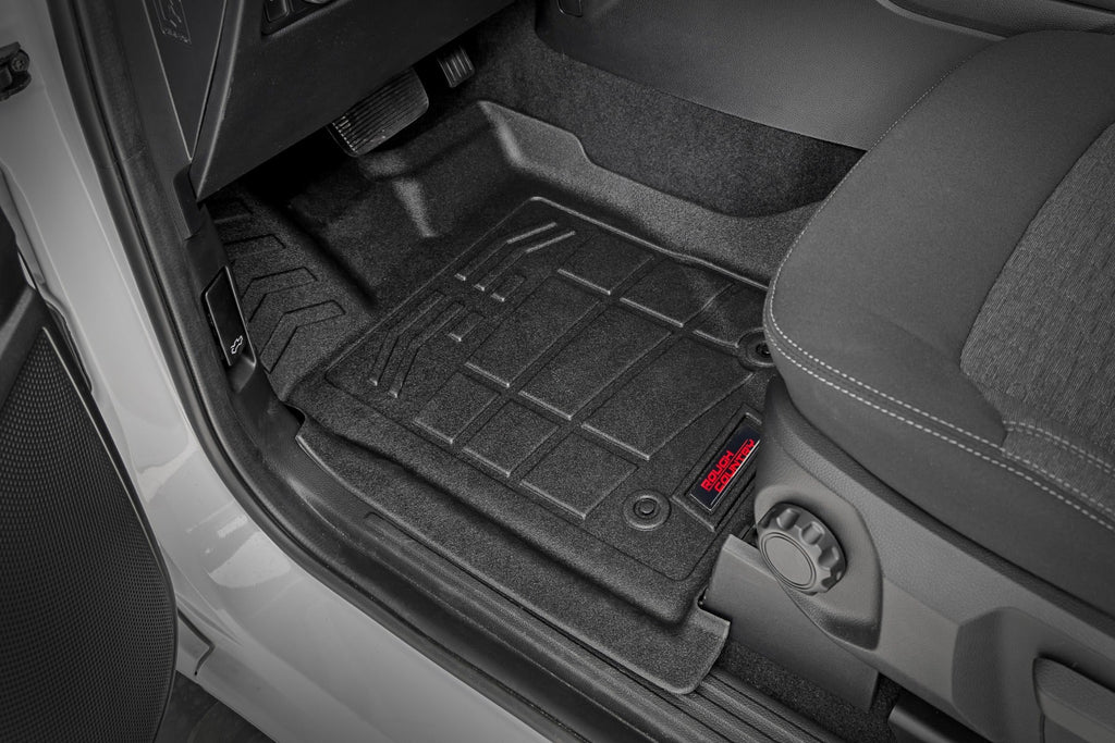 Rough Country Sure-Fit Floor Mats Front Rear Crew Ford Ranger 2WD 4WD (2024-2026)